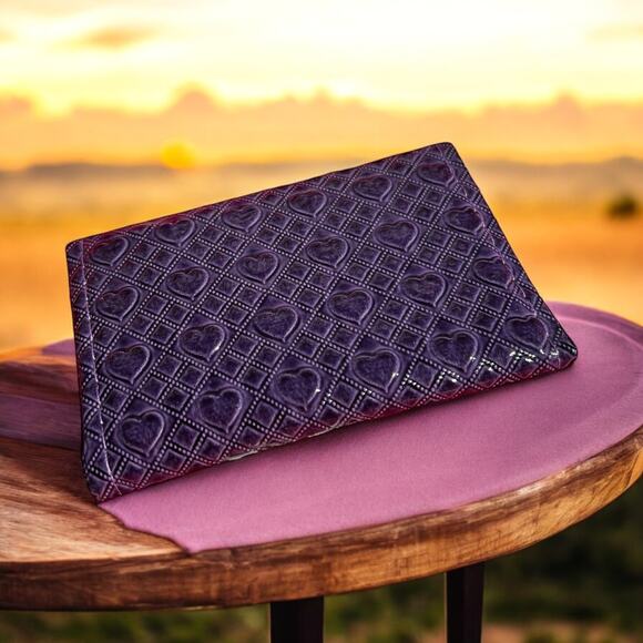 Purple Heart Retro Small New In Pack Card Wallet ID Card Holder Unused Deadstock - Picture 1 of 16